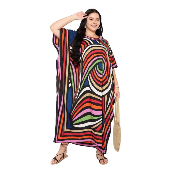 Gypsie Blu Women Caftan Dress Plus Size Polyester Mumu Maxi Cover Up Dresses - Picture 5 of 6